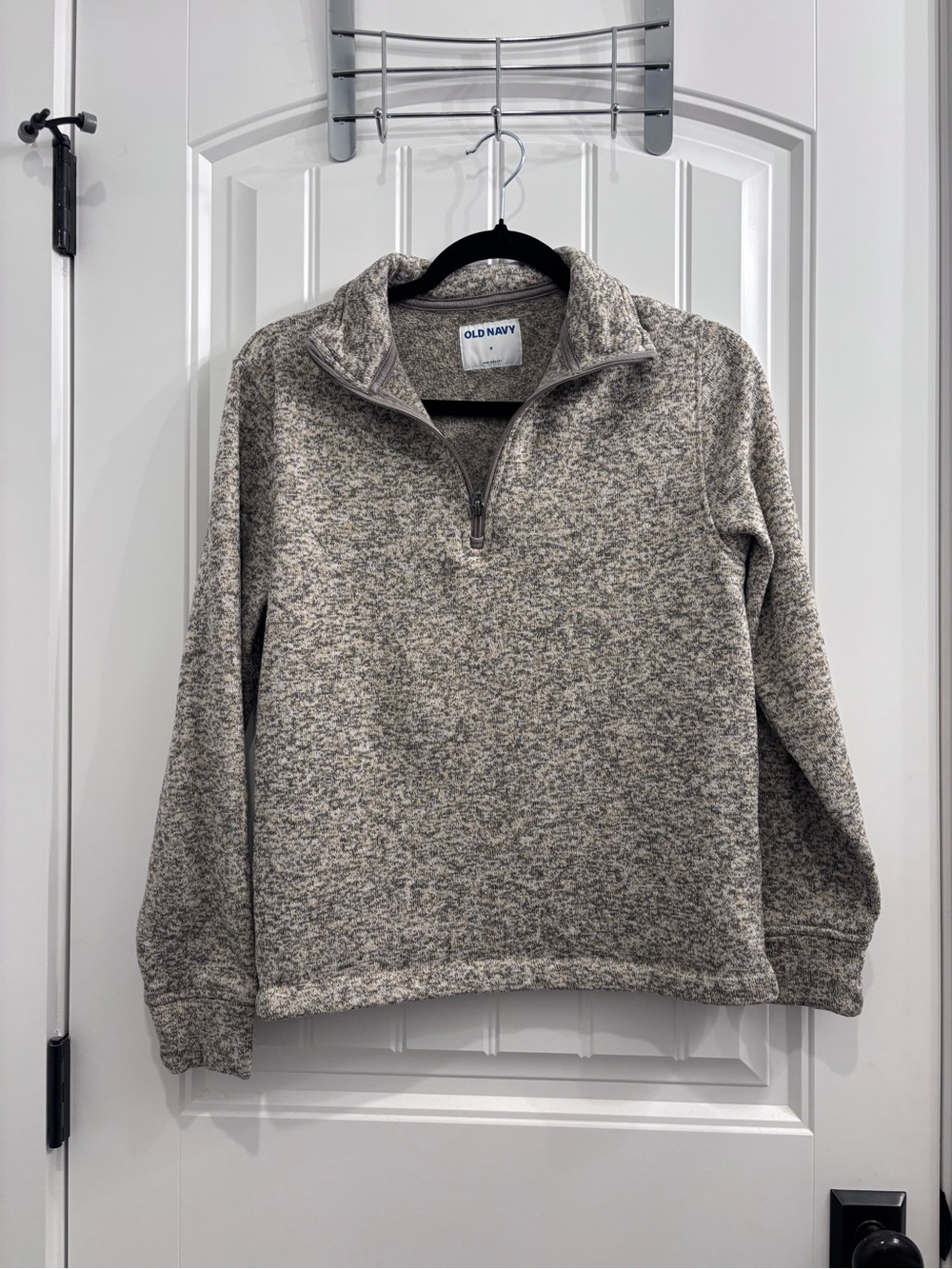 Old Navy Men’s Heathered Beige Quarter-Zip Sweater